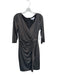David Meister Size 8 Black & Gold Nylon Blend Metallic Thread Long Sleeve Dress Black & Gold / 8