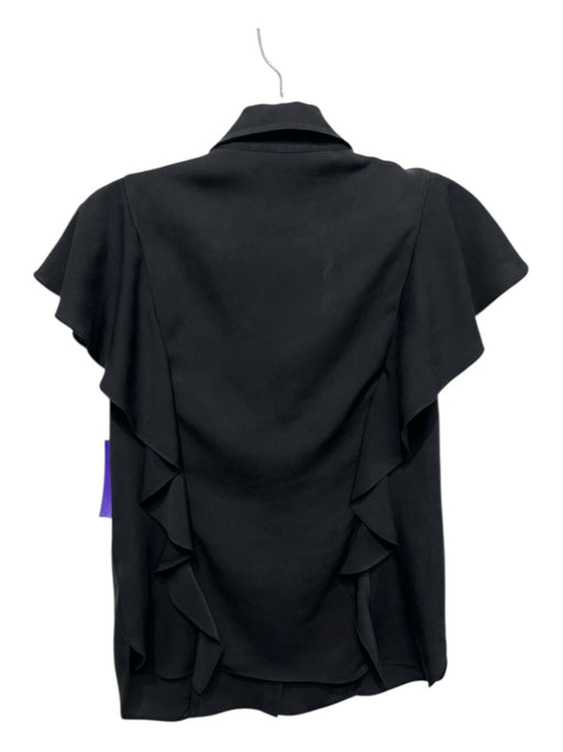 Theory Size S Black Silk flounce Flutter Sleeve Button Down Top Black / S