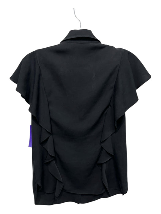 Theory Size S Black Silk flounce Flutter Sleeve Button Down Top Black / S