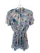 Misa Size S Pastels Flutter Sleeves Water Color Elastic Waist Dress Pastels / S