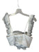 Elliatt Size M White & Black Polyester Flutter Sleeves Flower Application Top White & Black / M