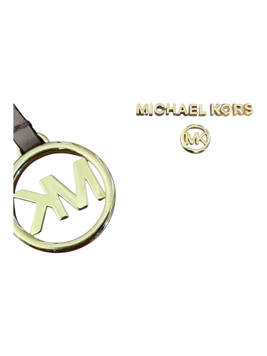 Michael Kors Elephant Grey Leather Buckle Detail Gold Hardware Zip Top Purse Elephant Grey / Medium / 2