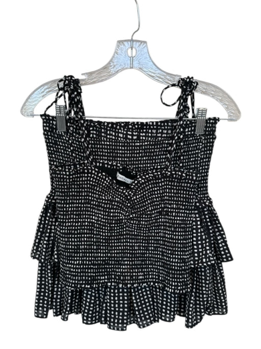 Kendall Lane Size M Black & White Polyethylene Polka Dots Scrunch Skirt Set Black & White / M