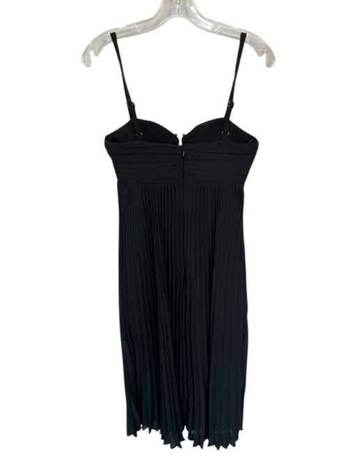 Likely Size 4 Black Pleated Spaghetti Strap Cutout detail Silver hardware Gown Black / 4