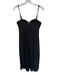 Likely Size 4 Black Pleated Spaghetti Strap Cutout detail Silver hardware Gown Black / 4