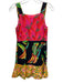 Farm Rio Size S Red & Multi Linen Blend Button Detail Square Neck Dress Red & Multi / S