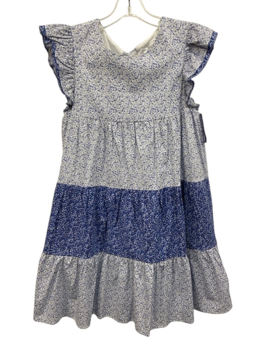 English Factory Size XS Navy, Blue & White Cotton Crew Neck Back Tie Dress Navy, Blue & White / XS