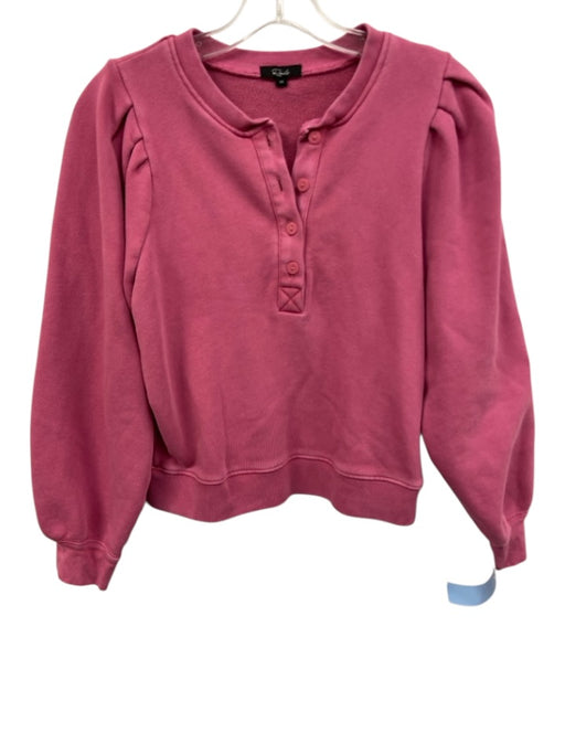 Rails Size XS Rose Pink Cotton Long Sleeve Half Button Sweatshirt Rose Pink / XS