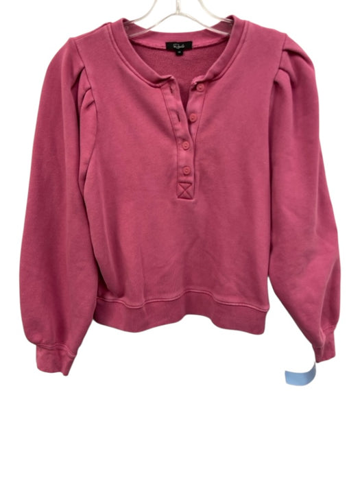 Rails Size XS Rose Pink Cotton Long Sleeve Half Button Sweatshirt Rose Pink / XS