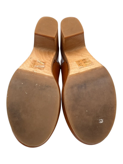 Madewell Shoe Size 6 Camel Brown Leather Wood Block Heel Ankle Buckle Clogs Camel Brown / 6
