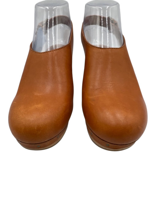 Madewell Shoe Size 6 Camel Brown Leather Wood Block Heel Ankle Buckle Clogs Camel Brown / 6