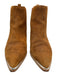 Marc Fisher Shoe Size 6 Brown Suede Wood Block Heel Textured Pointed Toe Booties Brown / 6