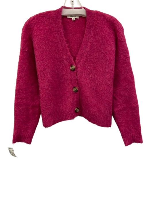 Madewell Size XXS Pink Acrylic Blend Button Front Long Sleeve Sweater Pink / XXS