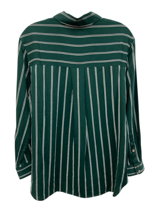 Madewell Size XS Green, White & Black Viscose Blend Striped Button Front Top Green, White & Black / XS