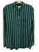 Madewell Size XS Green, White & Black Viscose Blend Striped Button Front Top Green, White & Black / XS