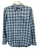 J Crew Size 0 Blue Cotton Blend Gingham Button Front Long Sleeve Top Blue / 0