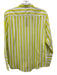 J Crew Size 2 Green & Multi Cotton Striped Button Front Long Sleeve Top Green & Multi / 2