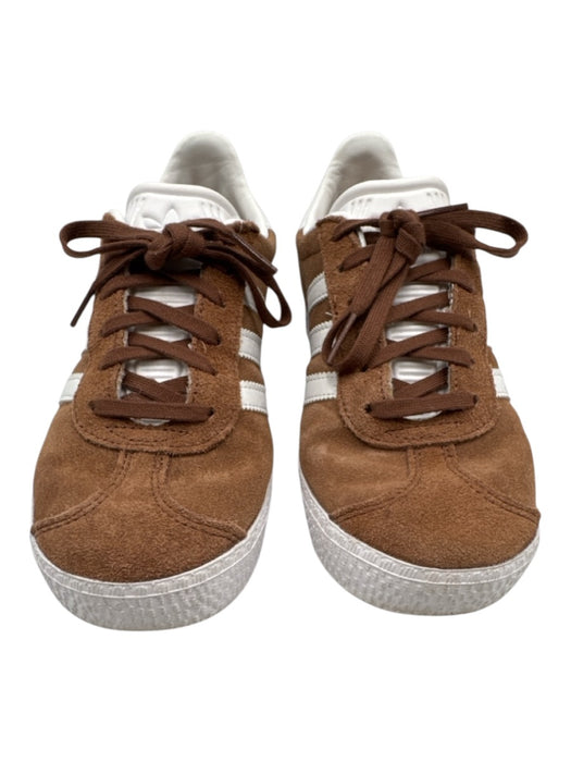 Adidas Shoe Size 4 Brown & White Synthetic Lace Up Shoes Brown & White / 4