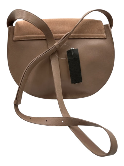 Cuyana Blush Pink Leather goldtone hardware Suede Detail Crossbody Bag Blush Pink
