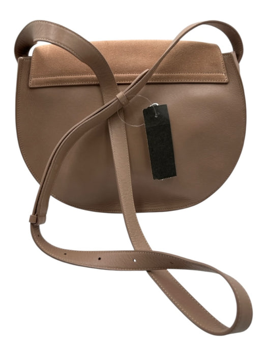Cuyana Blush Pink Leather goldtone hardware Suede Detail Crossbody Bag Blush Pink