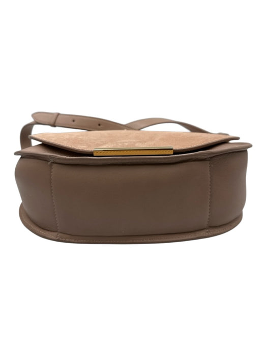 Cuyana Blush Pink Leather goldtone hardware Suede Detail Crossbody Bag Blush Pink