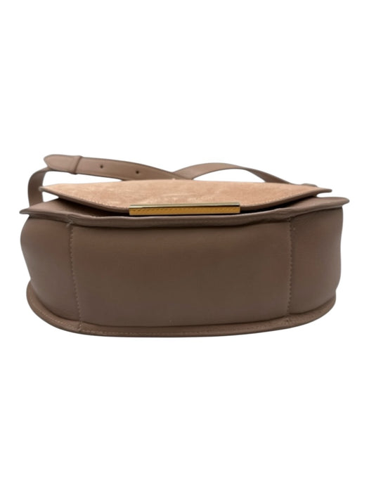 Cuyana Blush Pink Leather goldtone hardware Suede Detail Crossbody Bag Blush Pink