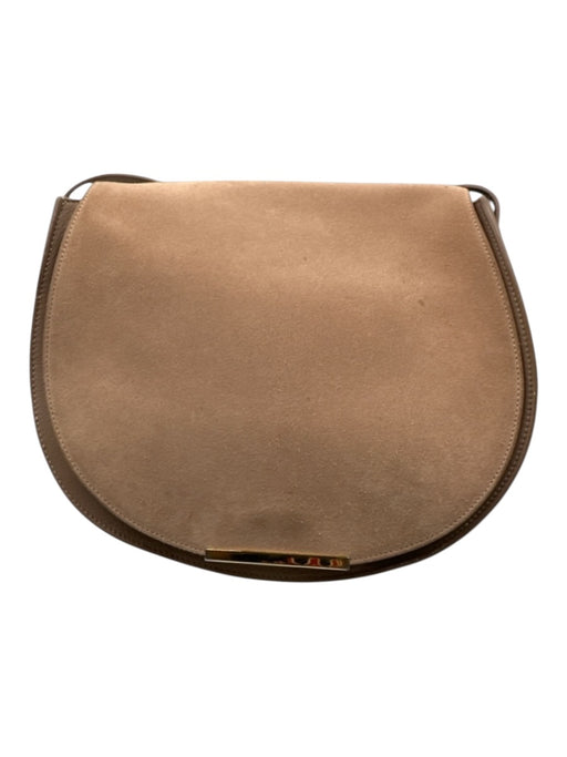 Cuyana Blush Pink Leather goldtone hardware Suede Detail Crossbody Bag Blush Pink