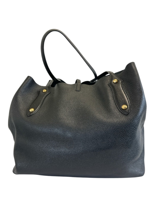 Annabel Ingall Black Leather Pebbled Tote Bag Black