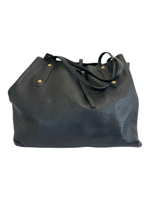 Annabel Ingall Black Leather Pebbled Tote Bag Black