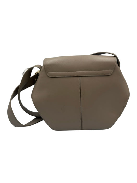 Cuyana Taupe Leather Magnetic Snap Crossbody Bag Taupe