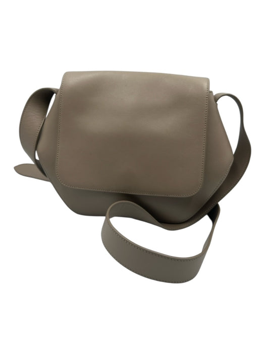 Cuyana Taupe Leather Magnetic Snap Crossbody Bag Taupe