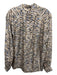 Hunter Bell Size XS Beige, Black, Blue Silk Long Sleeve Mixed Animal Print Top Beige, Black, Blue / XS