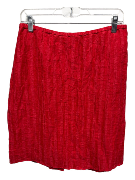 J Crew Size 4 Red Missing Fabric Back Zip Textured Lines Skirt Red / 4
