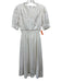 Elie Tahari Size XS White Linen Blend Floral Eyelet Short Puff Sleeve Dress White / XS