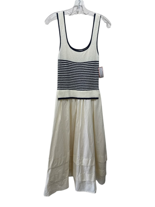 Moon River Size S Navy blue & Cream Viscose Blend Striped Sleeveless Dress Navy blue & Cream / S