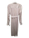 ATM Size S White & Pink Rayon Blend Striped Button Front Long Sleeve Shirt Dress White & Pink / S