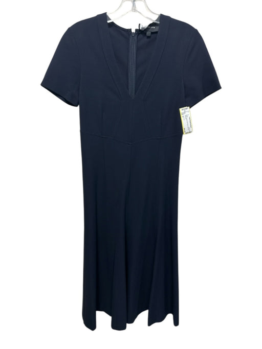 Derek Lam Size 2 Black Viscose Short Sleeve Back Zip Dress Black / 2