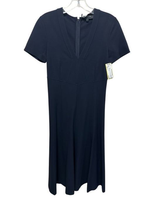 Derek Lam Size 2 Black Viscose Short Sleeve Back Zip Dress Black / 2