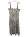 Agua by Agua Bendita Size S White, Blue & Yellow Linen Scrunch Strap Dress White, Blue & Yellow / S