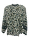 Veronica Beard Size S Cream White & Green Viscose Blend Botanical Tie V Neck Top Cream White & Green / S