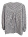 Hunter Bell Size S White, Blue & Red Cotton Striped Swiss Dot Button Front Top White, Blue & Red / S