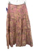 Alexis Size S Peach & Pink Flax Blend Floral Tiered Back Zip Maxi Skirt Peach & Pink / S