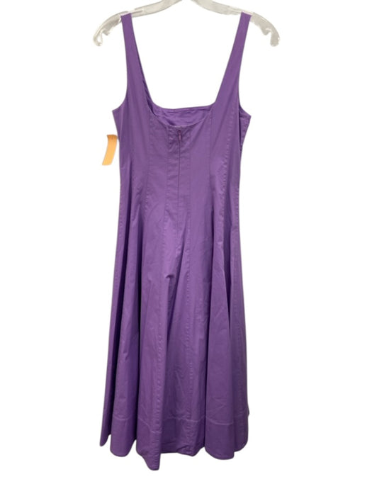 Staud Size 2 Purple Cotton Blend Sleeveless Paneled Square Neck Back Zip Dress Purple / 2