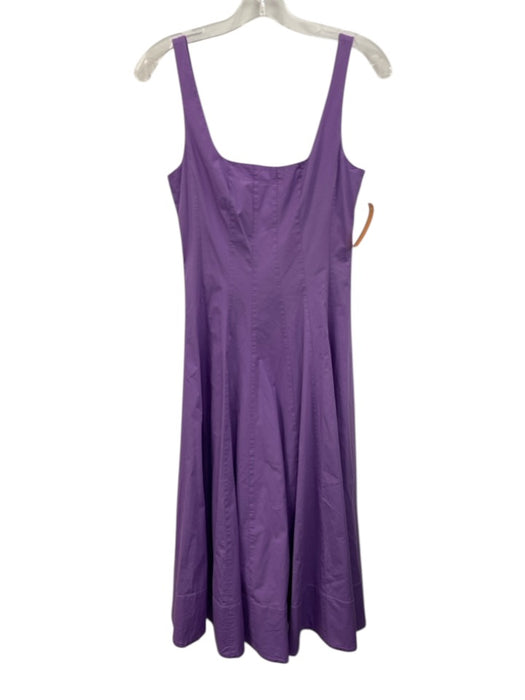 Staud Size 2 Purple Cotton Blend Sleeveless Paneled Square Neck Back Zip Dress Purple / 2