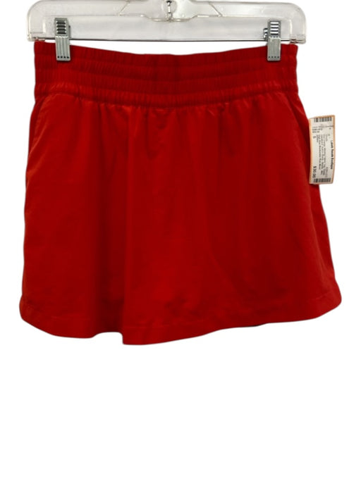 Athleta Size S Red Orange Missing Fabric Tag Elastic Waistband Athletic Shorts Red Orange / S