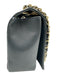 Valentino by Mario Valentino Gray Blue Leather Quilted Flap Chain Strap Bag Gray Blue