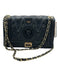 Valentino by Mario Valentino Gray Blue Leather Quilted Flap Chain Strap Bag Gray Blue