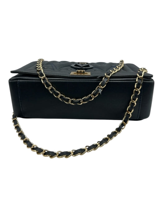 Valentino by Mario Valentino Gray Blue Leather Quilted Flap Chain Strap Bag Gray Blue