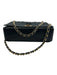 Valentino by Mario Valentino Gray Blue Leather Quilted Flap Chain Strap Bag Gray Blue