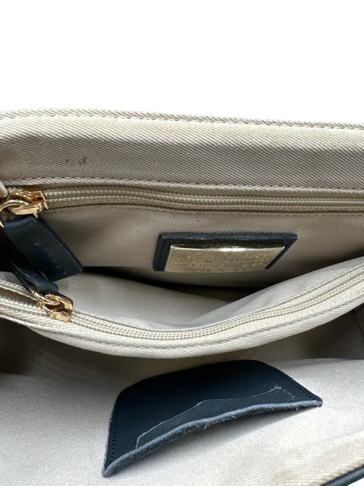 Valentino by Mario Valentino Gray Blue Leather Quilted Flap Chain Strap Bag Gray Blue
